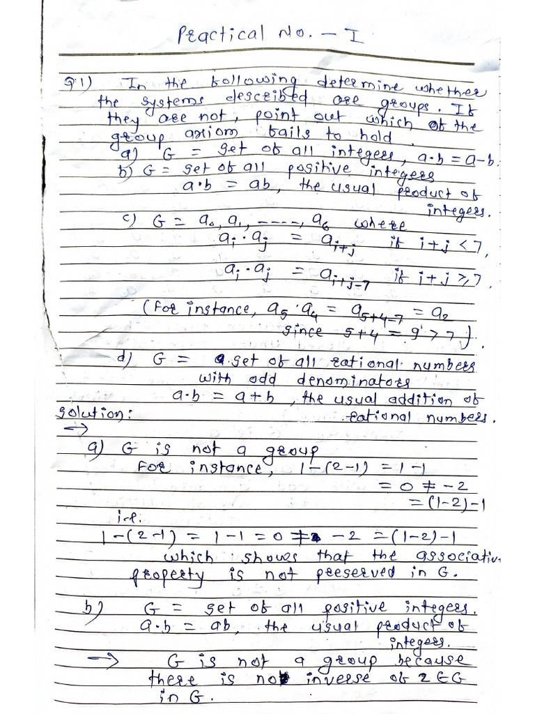 Algebra Practical Record Book | PDF
