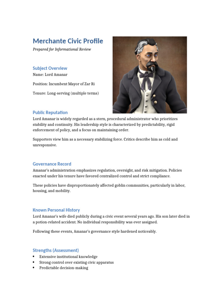 Lord Amanar Merchante Profile | PDF