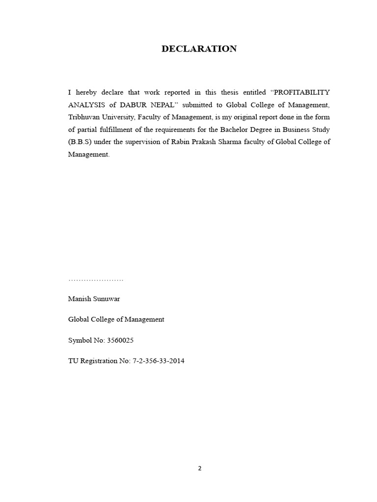 Declaration | PDF