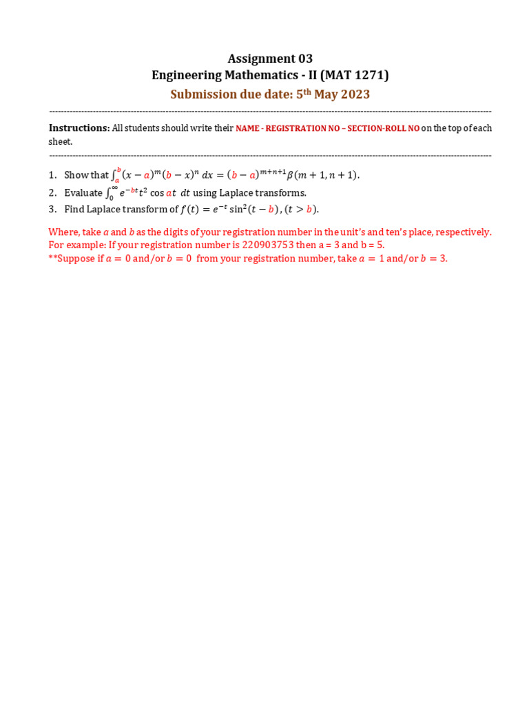 Assignment 03 - MAT 1271 | PDF