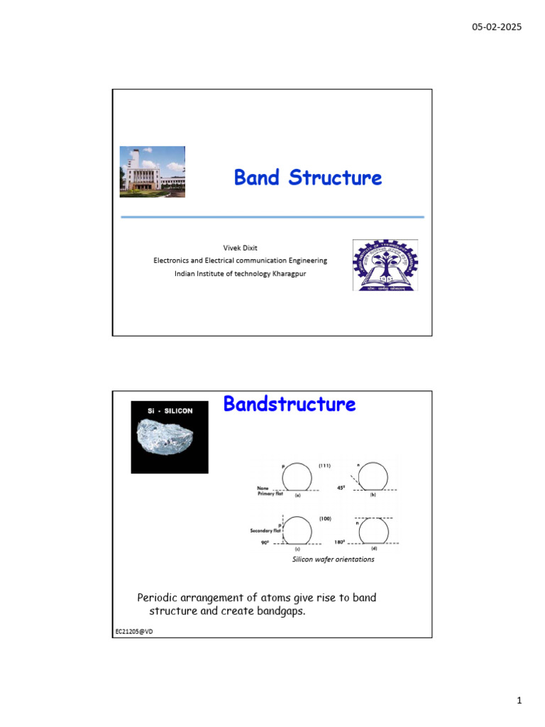 Lecture-4 Band Structure | PDF | Crystal Structure | Electronic Band ...
