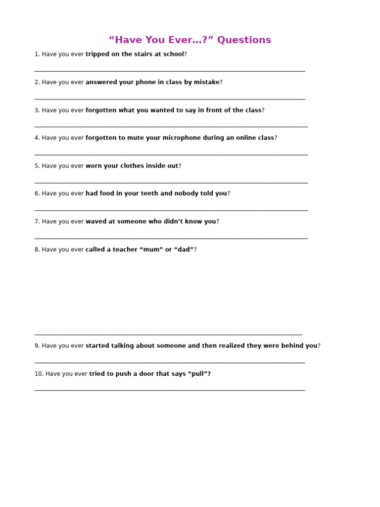 Have You Ever | PDF