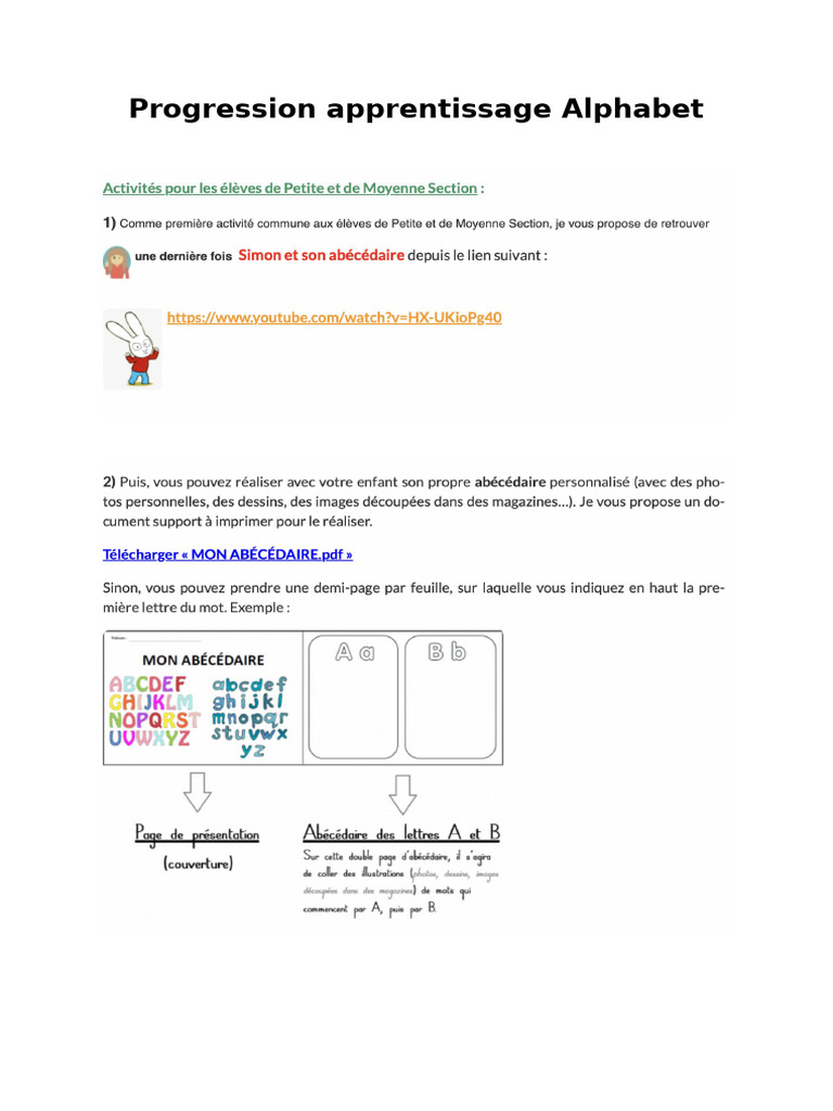 Progression Apprentissage Alphabet | PDF
