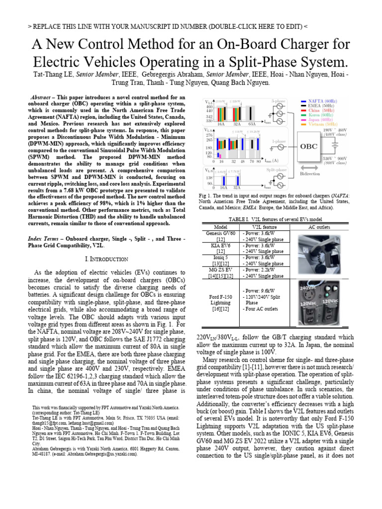 A New Control Method For An On-Board Charger For Electric Vehicles ...