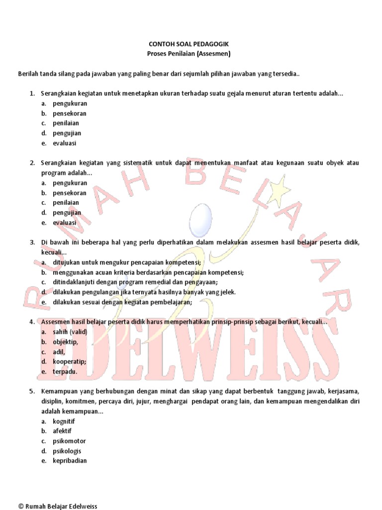 Contoh Soal Pedagogik 2