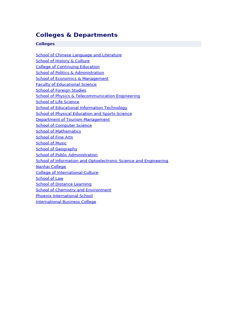 Colleges & Departments | PDF