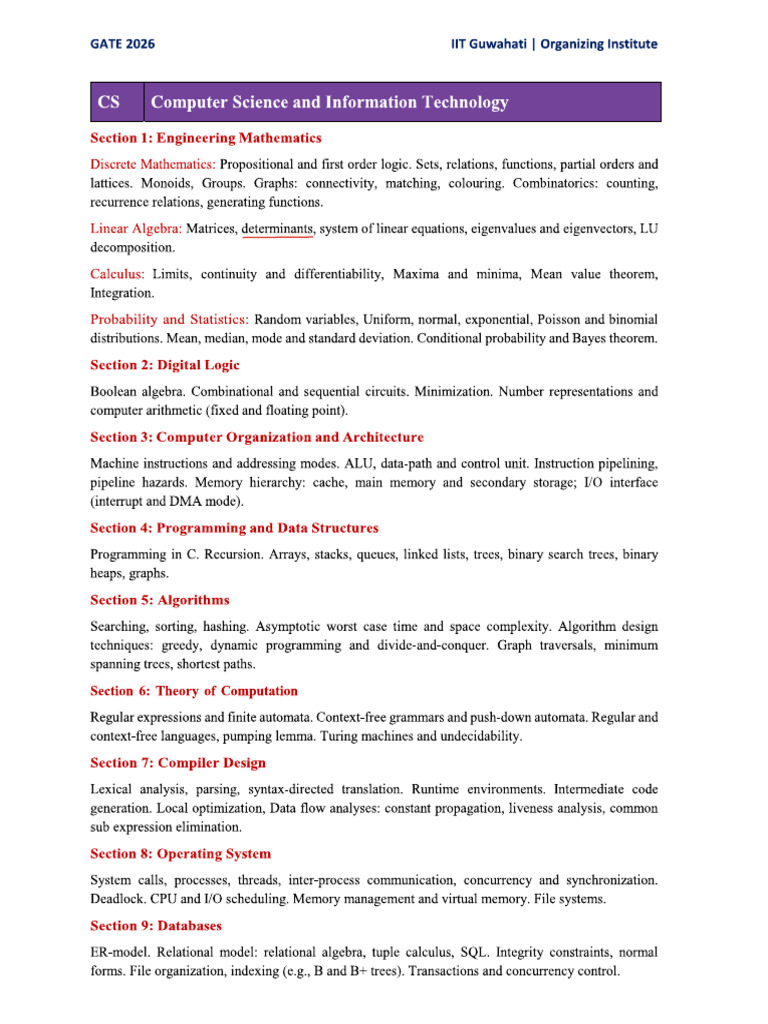 Gate Cs It | PDF