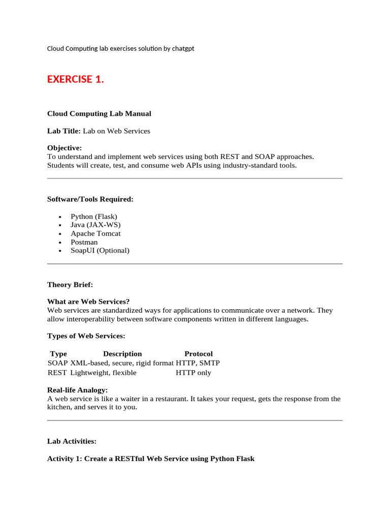 Cloud Computing Lab Exercises Solutions | PDF | Virtual Machine | Open ...