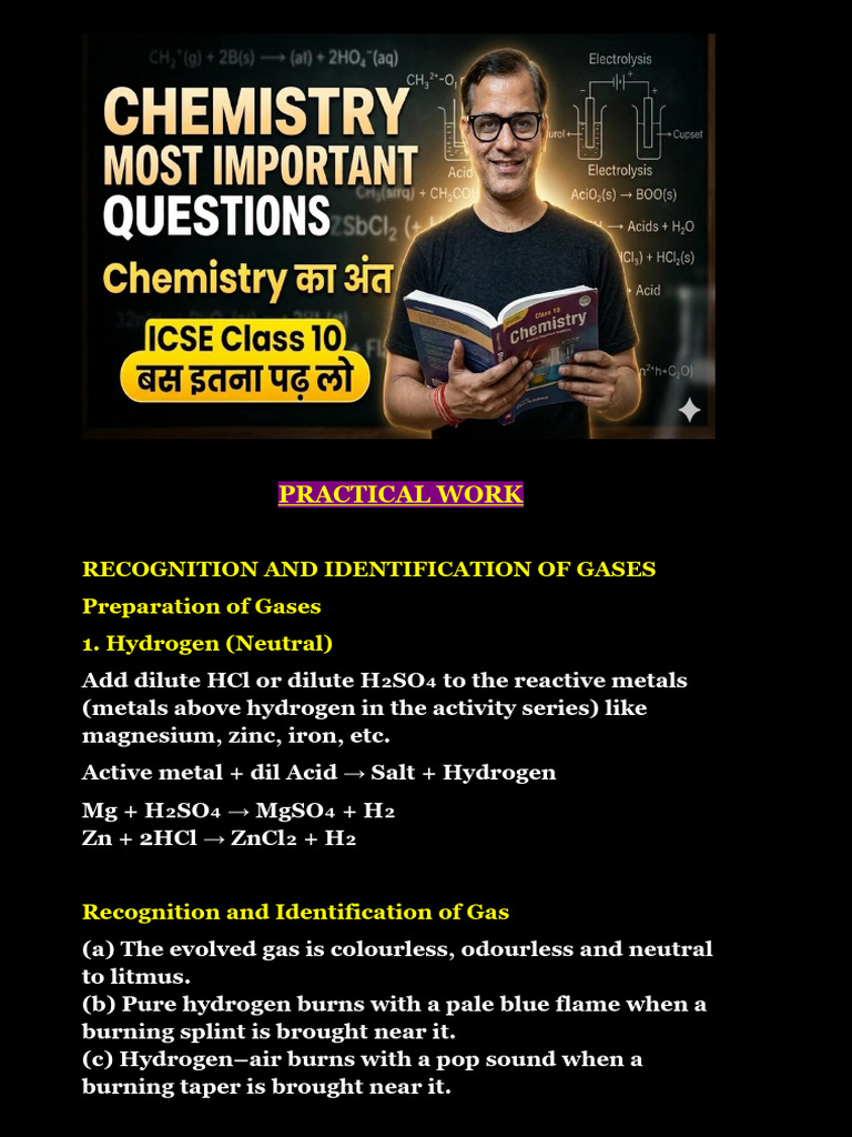 Chemistry Practical Work | PDF | Chlorine | Salt (Chemistry)