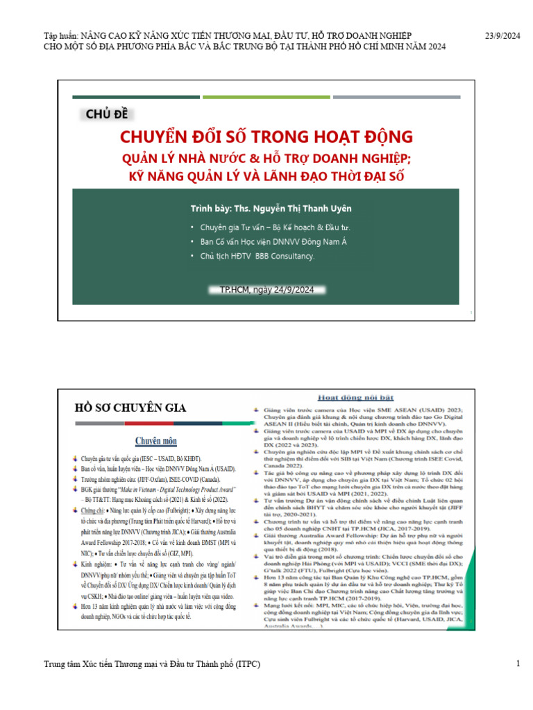 Chuy N IS Trong Ho T NG: QU N Lý Nhà N C & H TR Doanh Nghi P K N NG Qu ...
