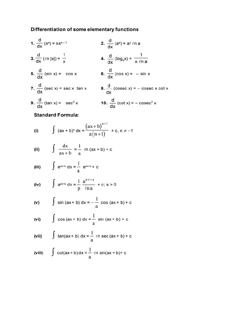 12th Maths Formula 1 | PDF