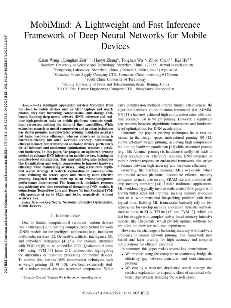 MobiMind A Lightweight and Fast Inference Framework of Deep Neural ...