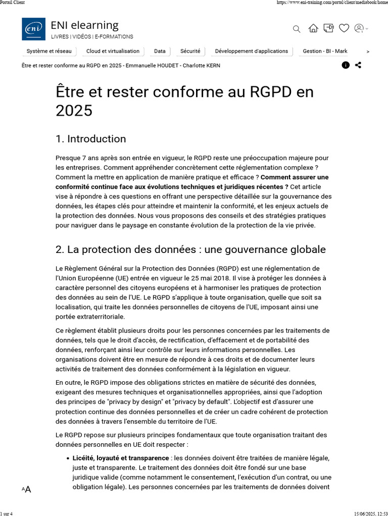 Être Et Rester Conforme Au RGPD en 2025 - Portail Client | PDF ...