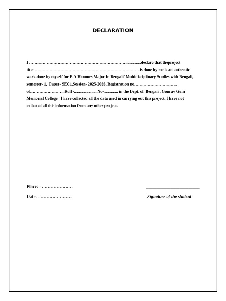 Declaration SEC 2025 | PDF