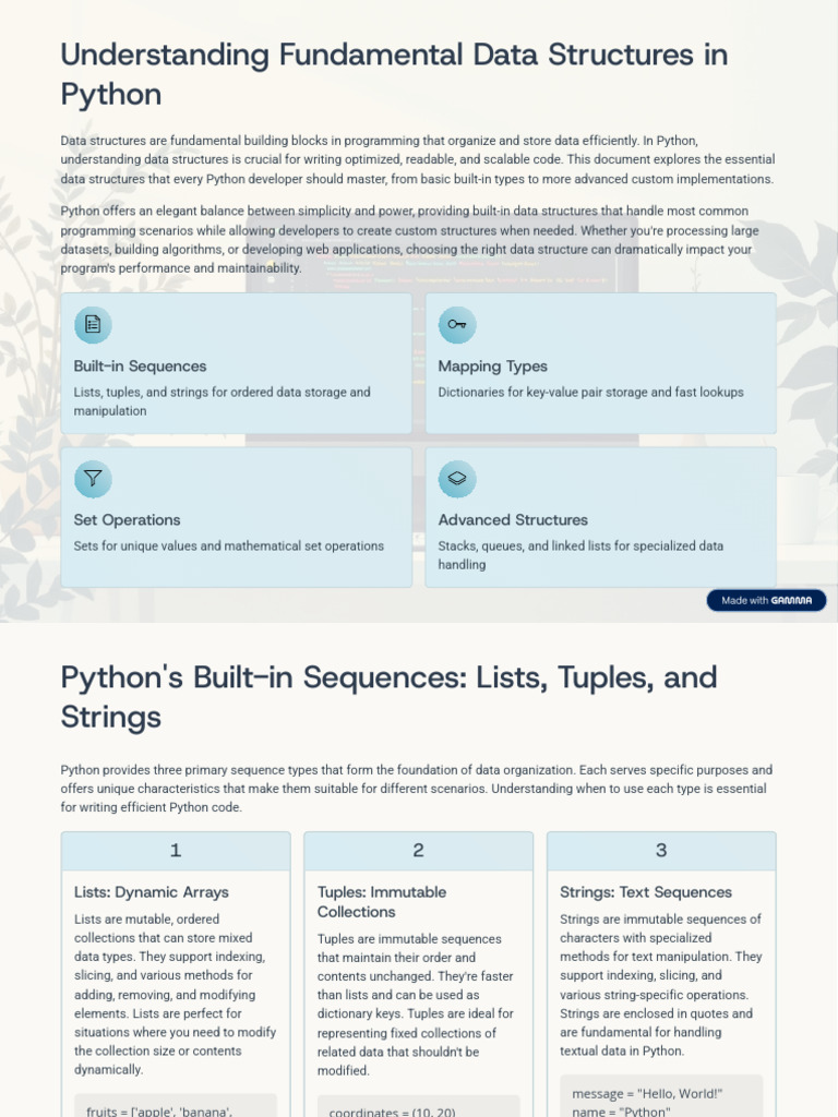 Understanding Fundamental Data Structures in Python | PDF | String ...