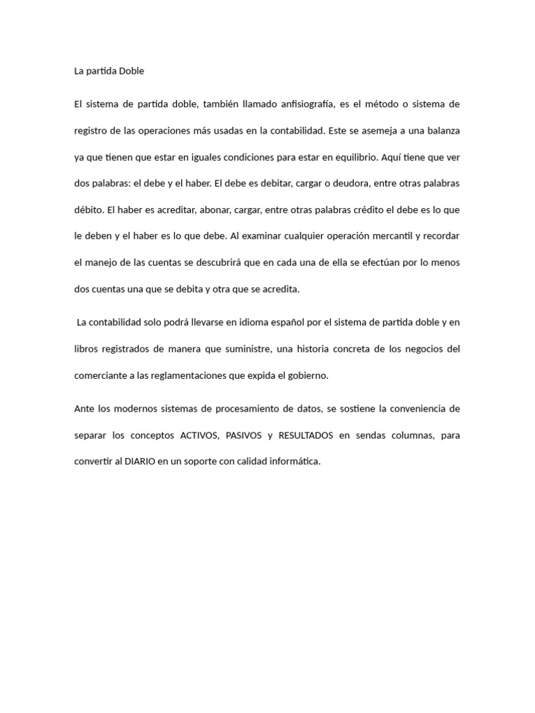 La Partida Doble | PDF