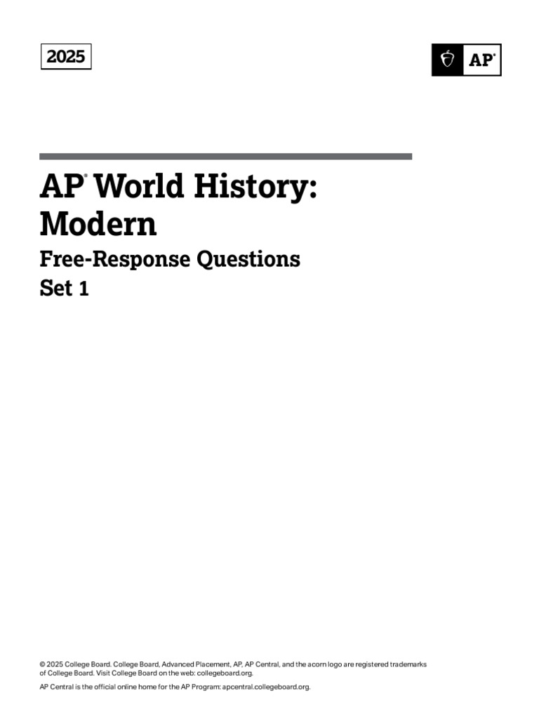 2025 AP World History - Modern Free-Response Questions - Set 1 | PDF