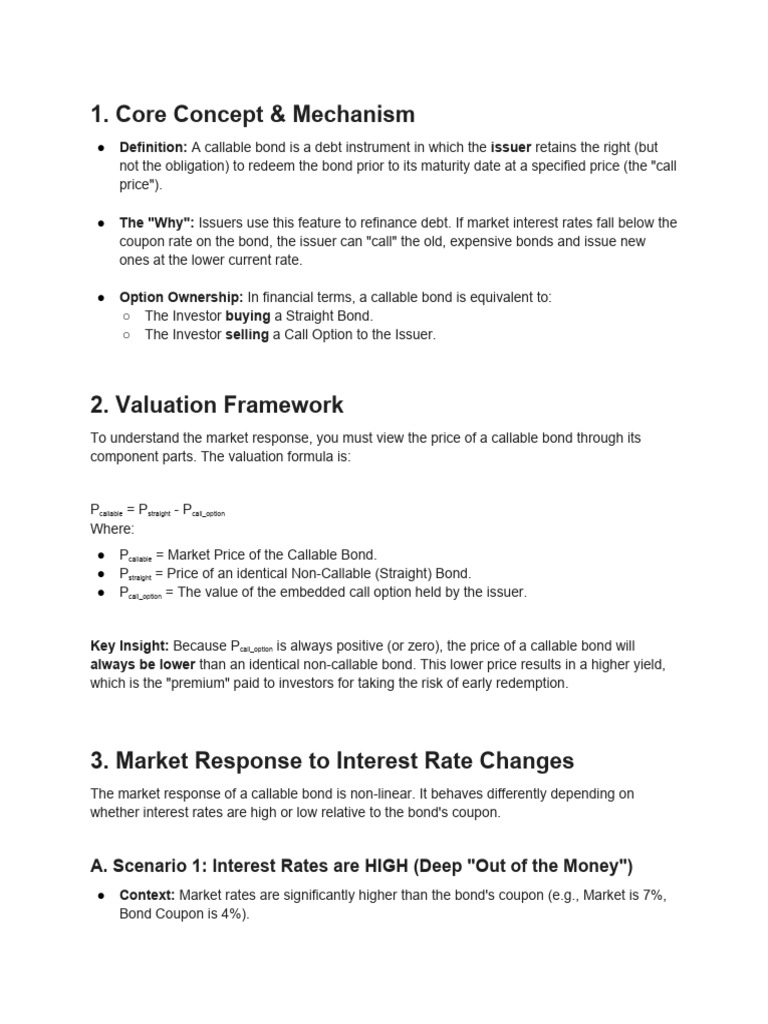 Market Response To Callable Bonds | PDF | Bonds (Finance) | Option ...