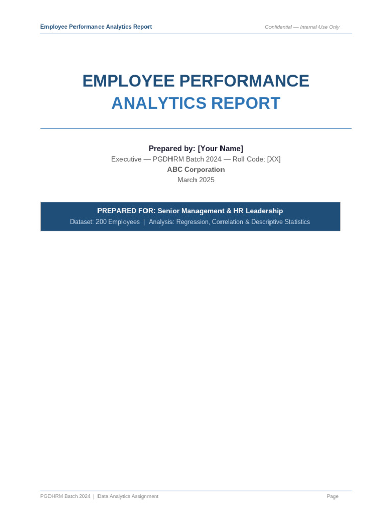 Employee Performance Analytics Report1 | PDF | Statistics | Analytics