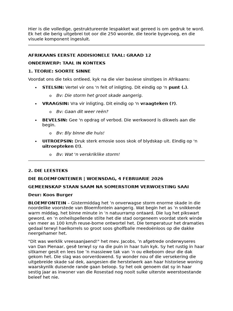 Koerantberig en Sinsoorte | PDF
