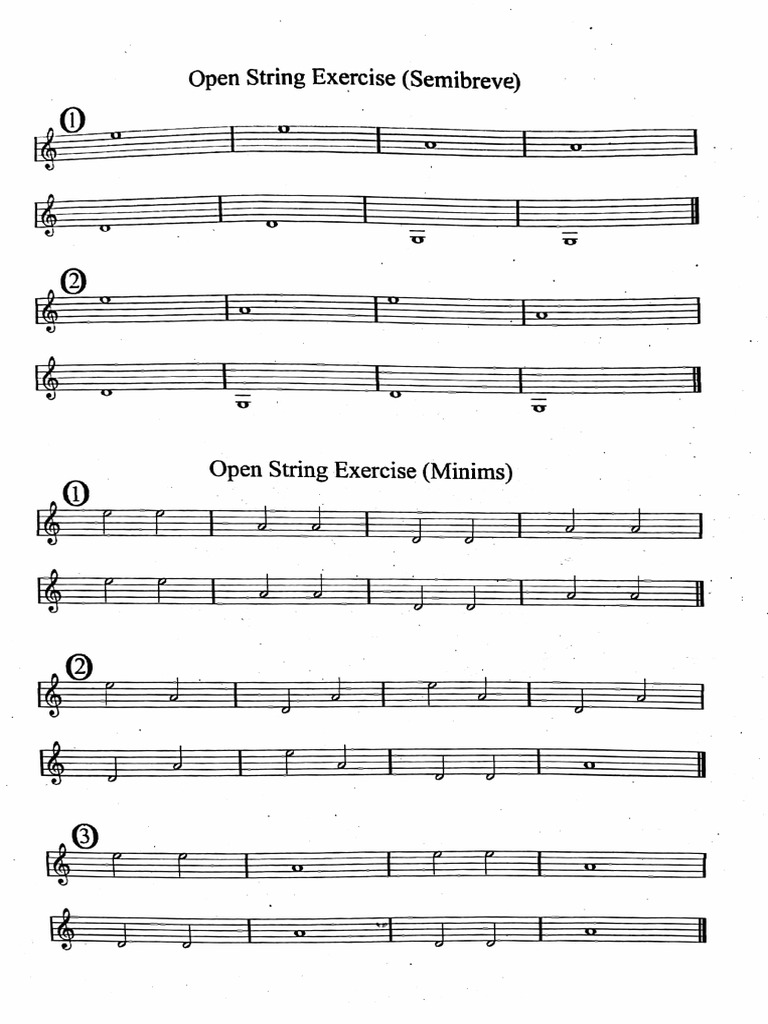 First Lesson - Open String Exercise | PDF