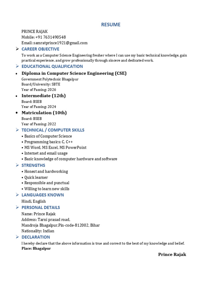 Prince Rajak | PDF