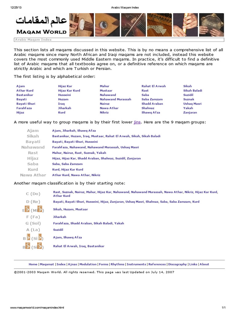 Arabic Maqam Index | PDF