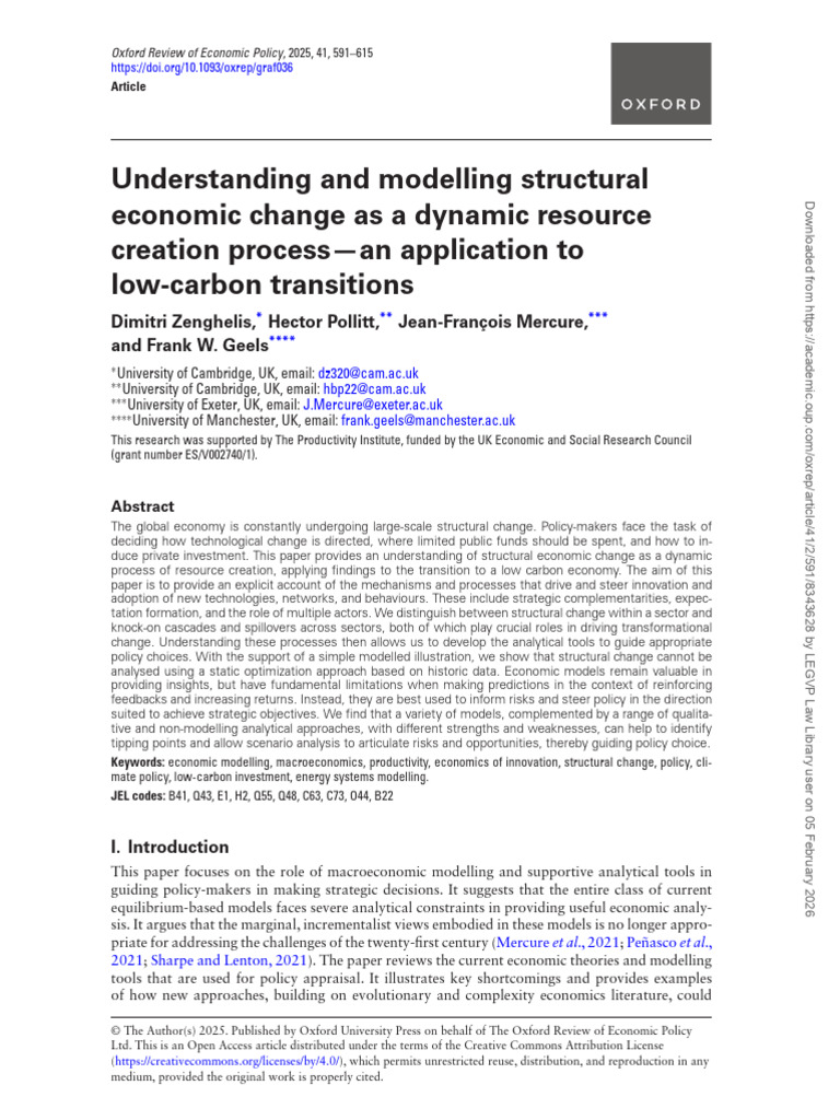 Understanding and Modelling Structural Change | PDF | Sustainable ...