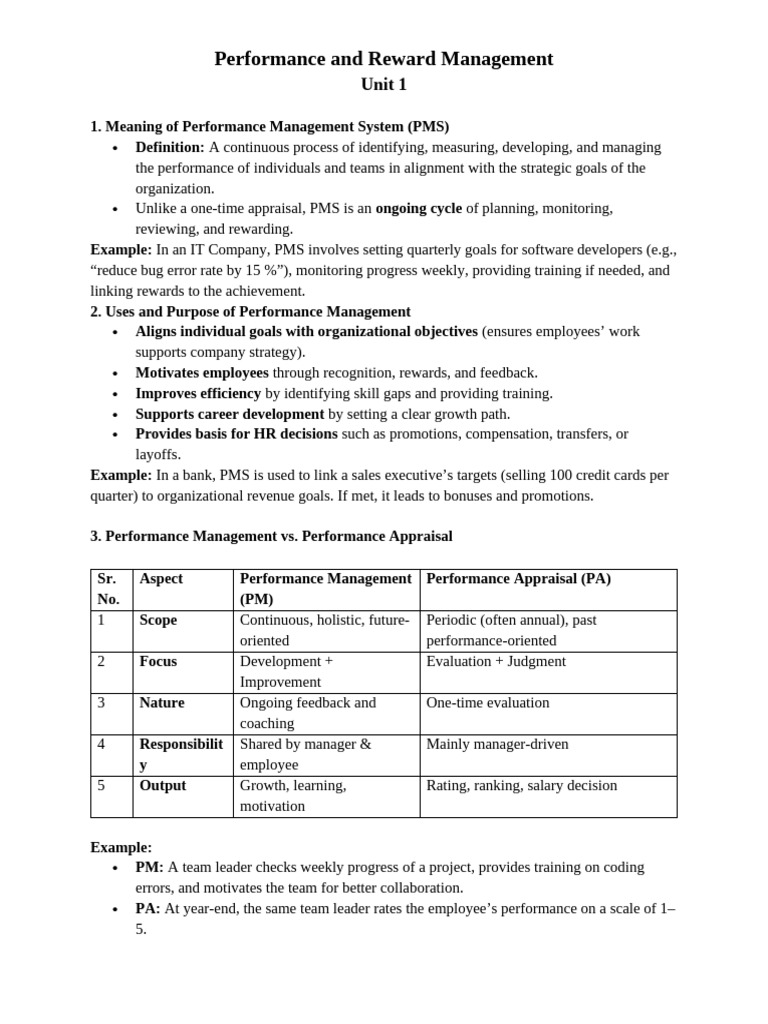 Performance and Reward Management MBA2 | PDF | Performance Indicator ...