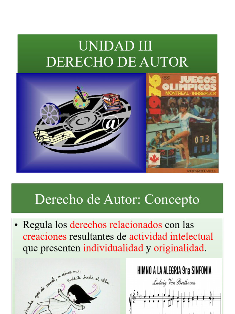 Unidad III Derecho de Autor 1 | PDF | Derechos de autor