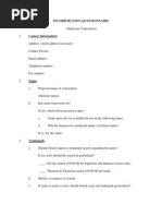 Incorporation Questionnaire For Startups From Orrick, Herrington & Sutcliffe LLP