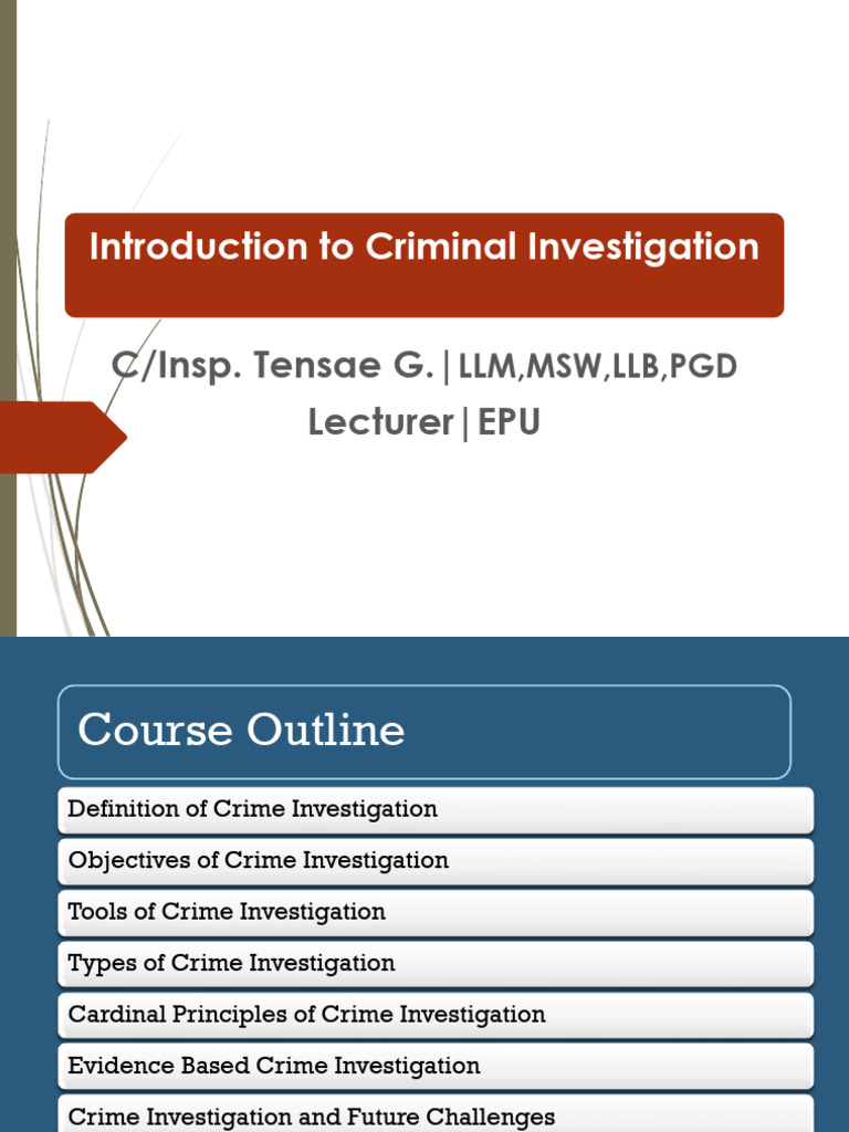 2 Criminal Investigation Crimal Justice and Law Force | PDF | Forensic ...