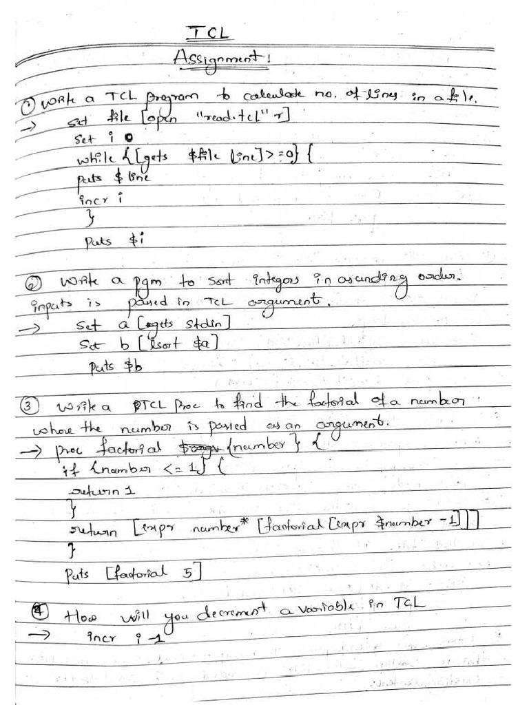 TCL Assignment | PDF