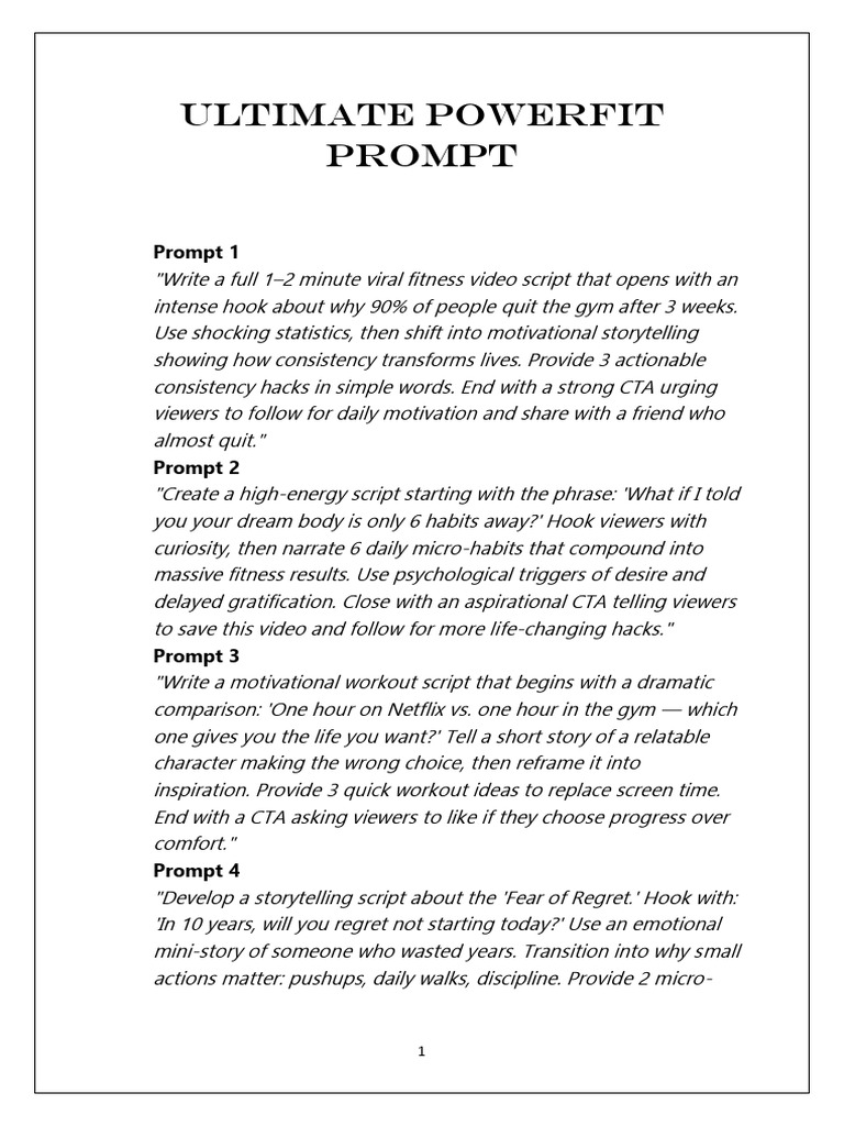 Ultimate PowerFit Prompt | PDF | Disciplines