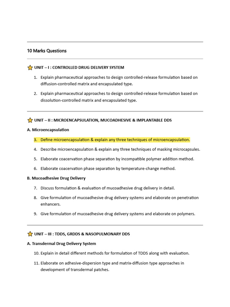 10 Marks Questions Only | PDF