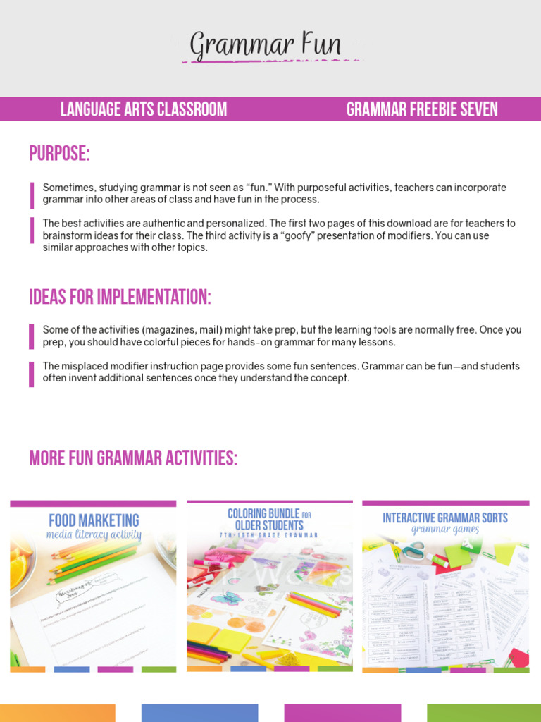 Fun Grammar Free Master | PDF | Adjective | Noun