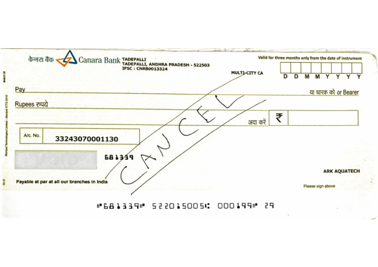 Cancel Cheque | PDF