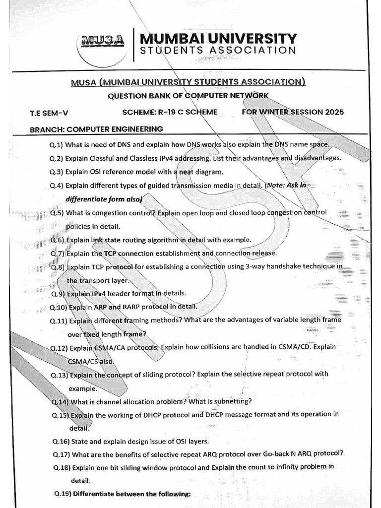 CN Questions | PDF