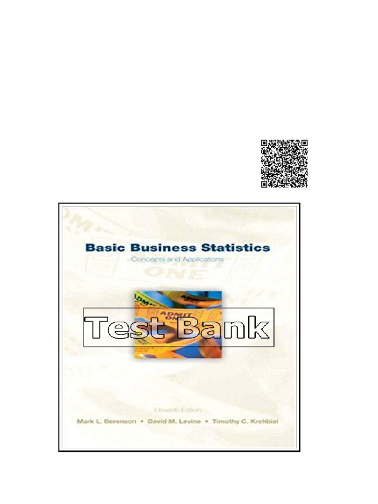 Basic Business Statistics 11th Edition Berenson Test Bank | PDF ...