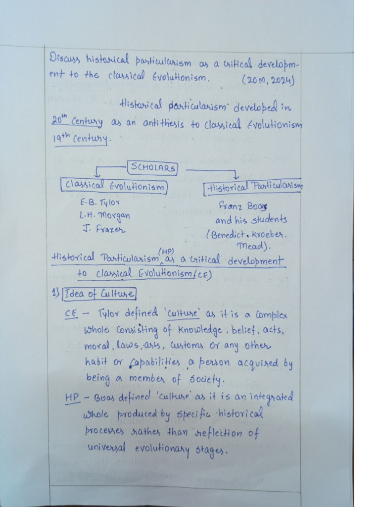 1) Historical Particularism | PDF