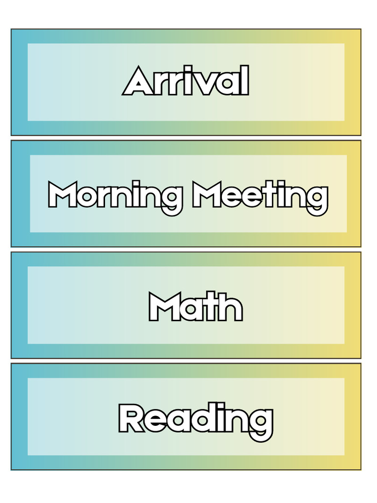 Schedule Cards | PDF
