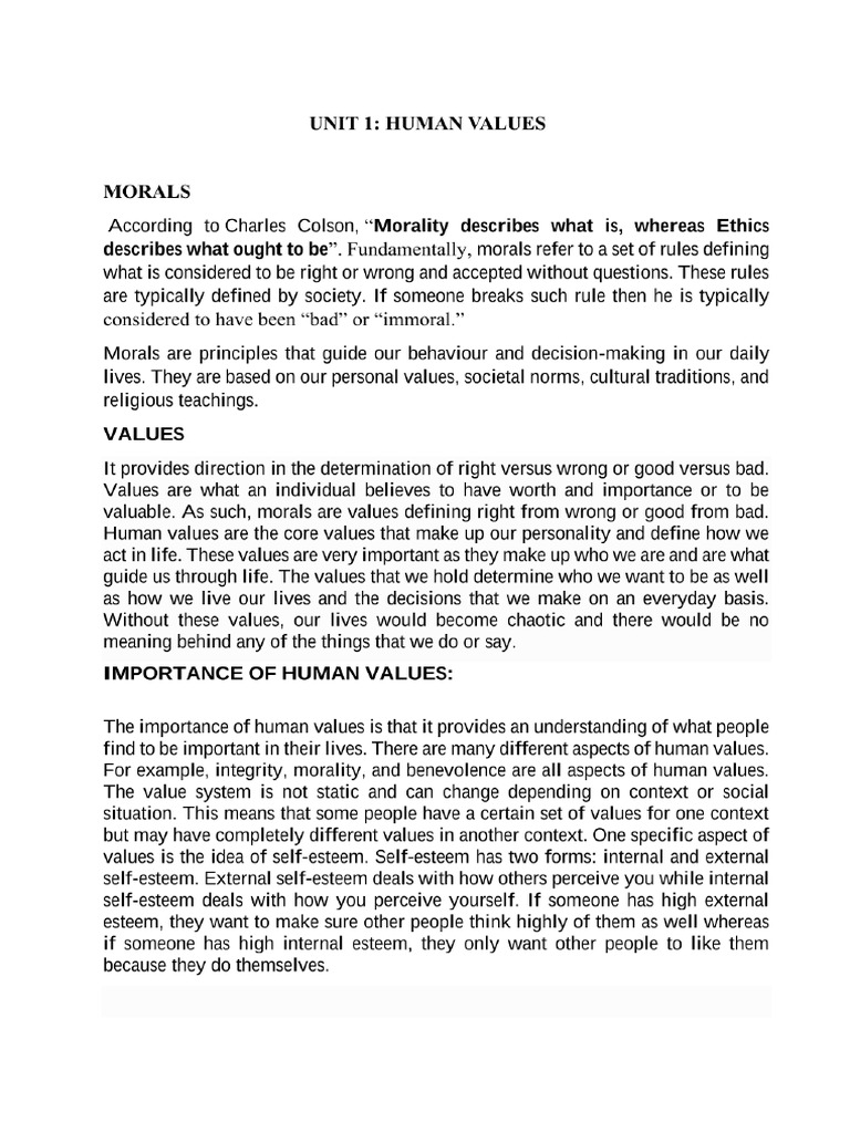 Human Values | PDF