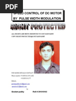 Download Speed Control of Dc Motor by Pulse Width ModulationPulse Width Modulation-Goutam Padhy by Goutam Padhy SN101381029 doc pdf
