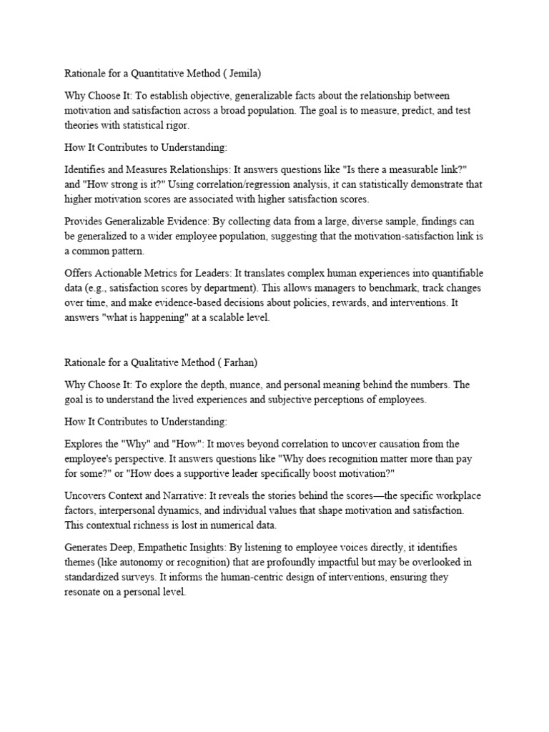 Rationale Choice For Quantitative & Qualitative Methods | PDF ...