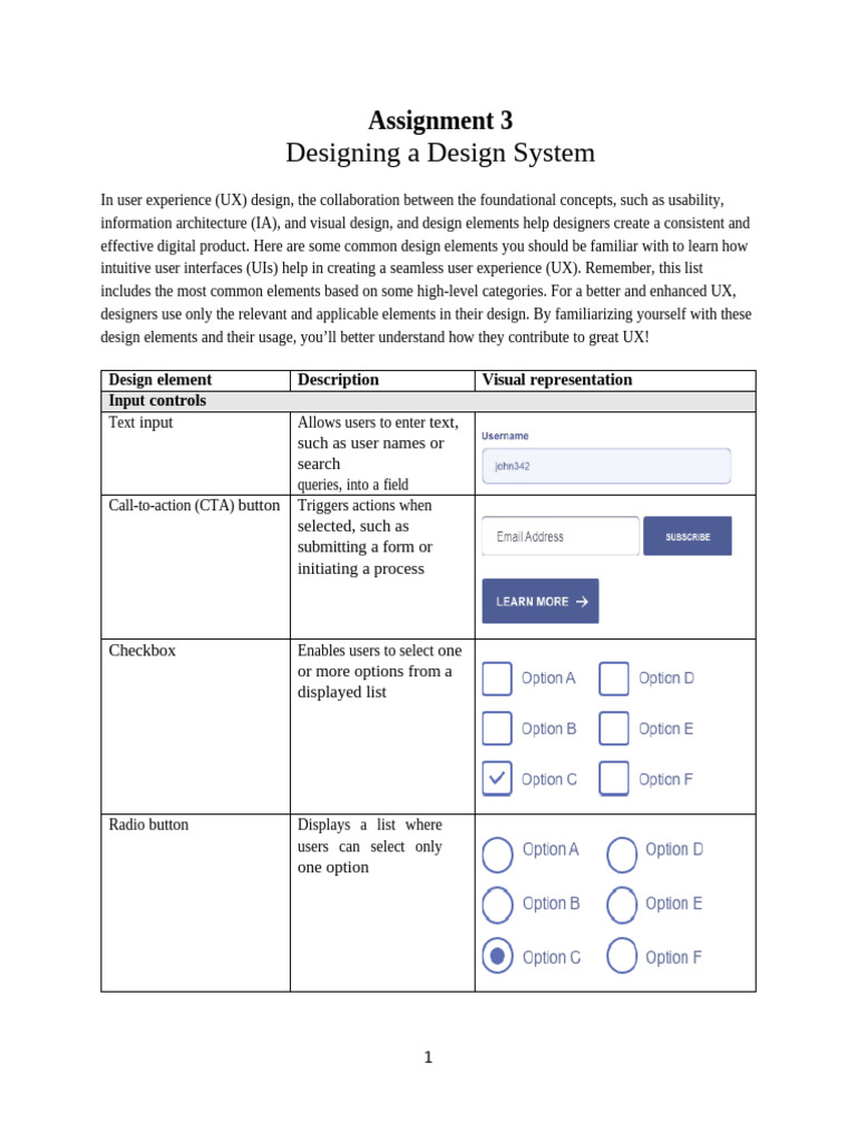 Introduction To UX Design - Common UI Design Elements | PDF | Menu ...