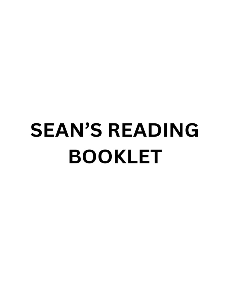 Sean Reading Booklet | PDF