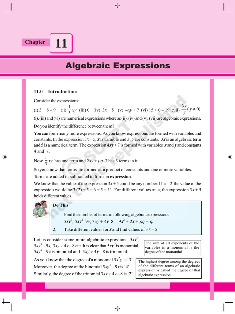 AP Board Class 8 Maths Textbook Chapter 11 | PDF | Area | Subtraction