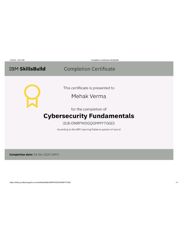 Cyber Security Credentials | PDF