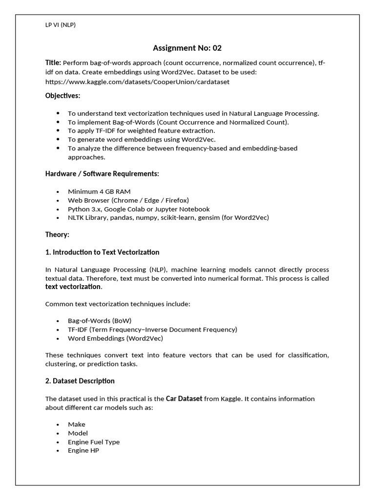 Assignment No 2 NLP | PDF