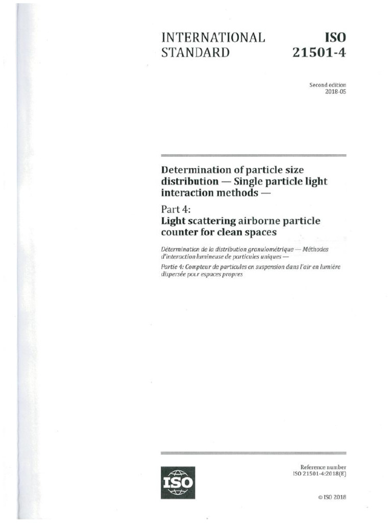ISO 21501-4 - Determination of Particle Size Distribution | PDF